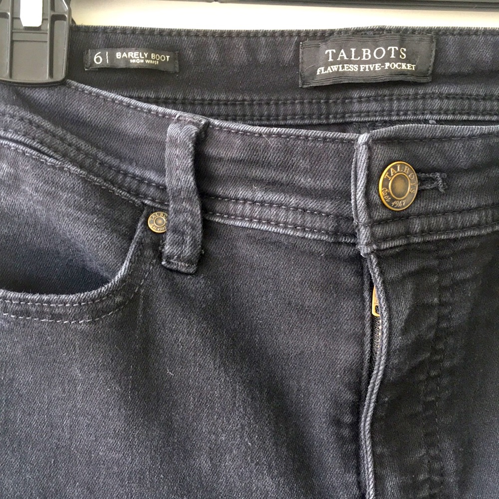 Talbots Flawless Five Pocket 6 Barely Boot High Waist Black Jeans